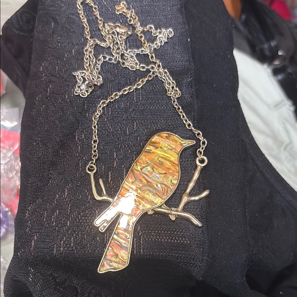 Gold Bird Pendant Necklace